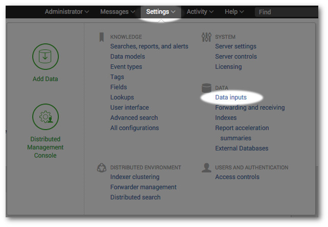 splunk inputs conf file location